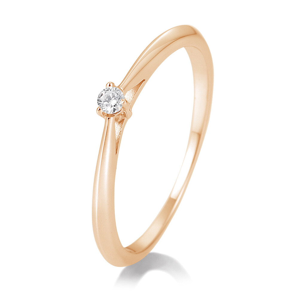 Verlobungsring 3er Krappe Rotgold BR127 Brillant