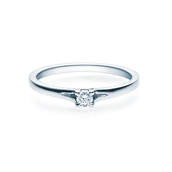 Verlobungsring Solitär Brillant Platin 950 0,080 ct. tw, si Rubin RU-1492