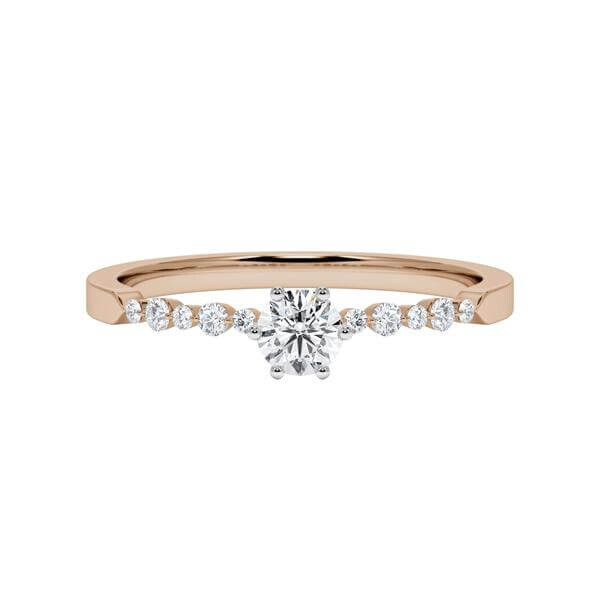 Verlobungsring Peach-Gold 585/- Platin 950/- zus. 0,308 ct, tw, si - RU-1789-6