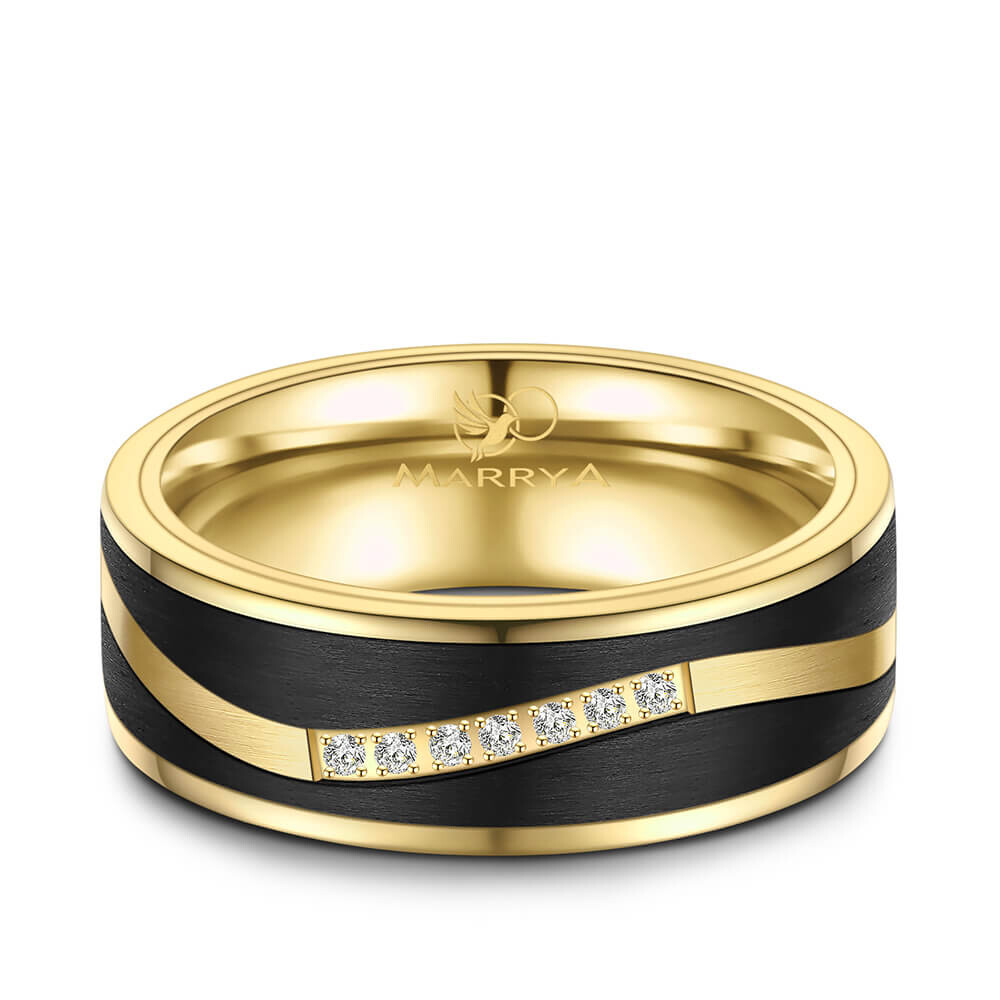 Partnerring Ehering Carbon Gold Marrya CA-06