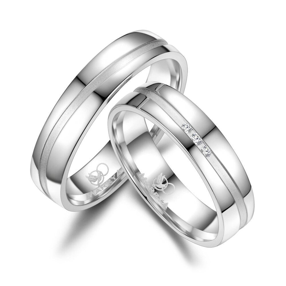 Trauringe Partnerringe Sterlingsilber 925 Zirkonia Marrya SI-19