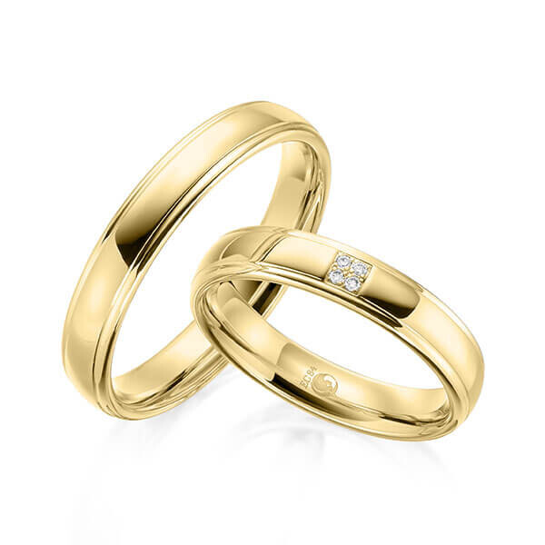 Paar Trauringe / Eheringe Gelbgold 333/- zus. 0,020 ct, tw, si - RU-1600-5