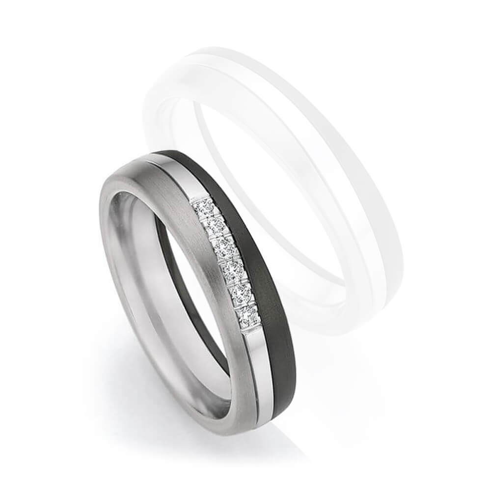 Damenring Surfing Colors Zirkonium & Weißgold & Titan Ruesch 14/20010