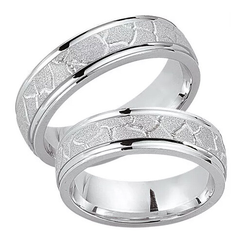 Schwarz Trauringe / Partnerringe Silber 925 SW925-033 Sterlingsilber sandmatt