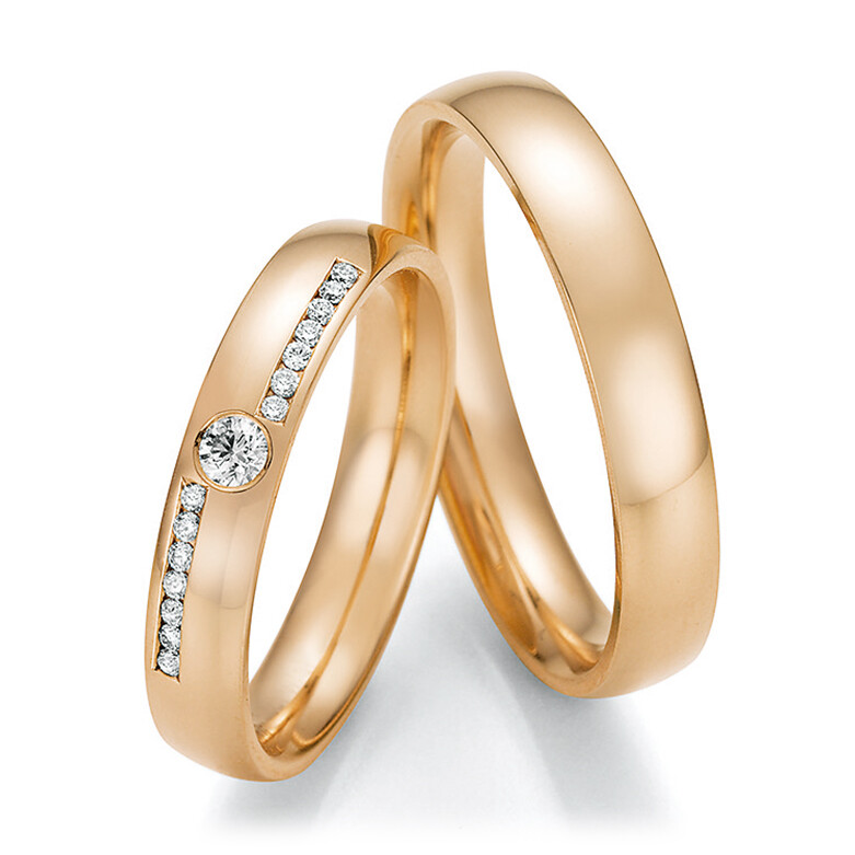 Ruesch Trauringe 66/60070-040 & 66/60080-040 aus Roségold 585