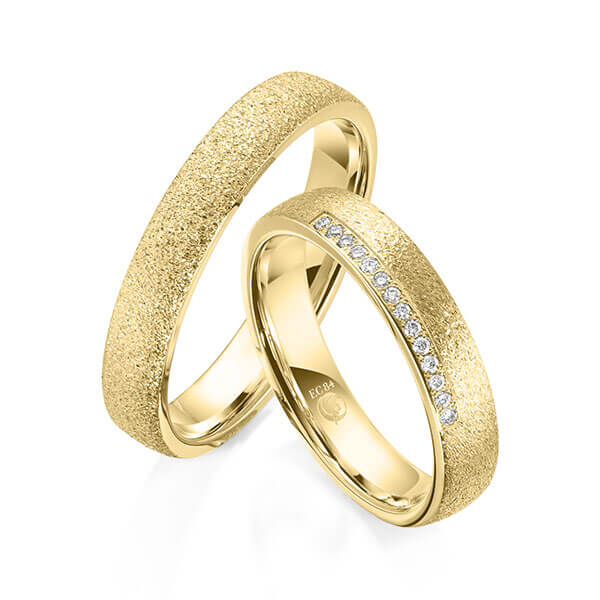 Paar Trauringe / Eheringe Gelbgold 333/- zus. 0,070 ct, tw, si - RU-1606-1
