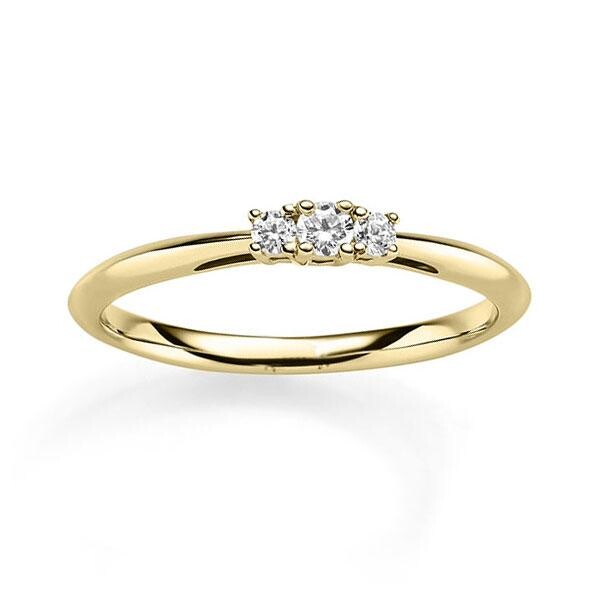 Verlobungsring mit 3 Steinen Gelbgold Rubin RU-1830