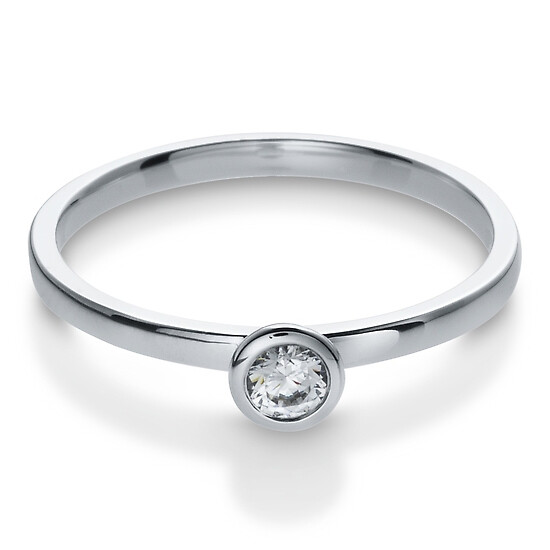 Solitär Ring Silber mit Zirkonia Breuning 41/05293