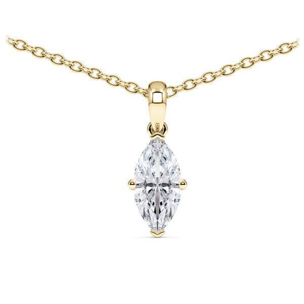 Collier Gelbgold 585 Lab-Grown Marquise-Diamant zus. 0,700 ct, Rubin RU-1781-30