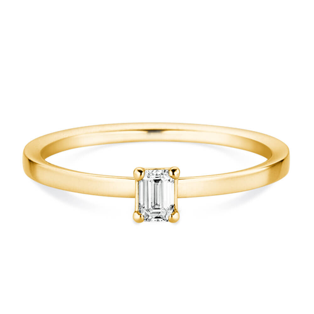 Verlobungsring Emerald Cut Gelbgold Dettinger 27259