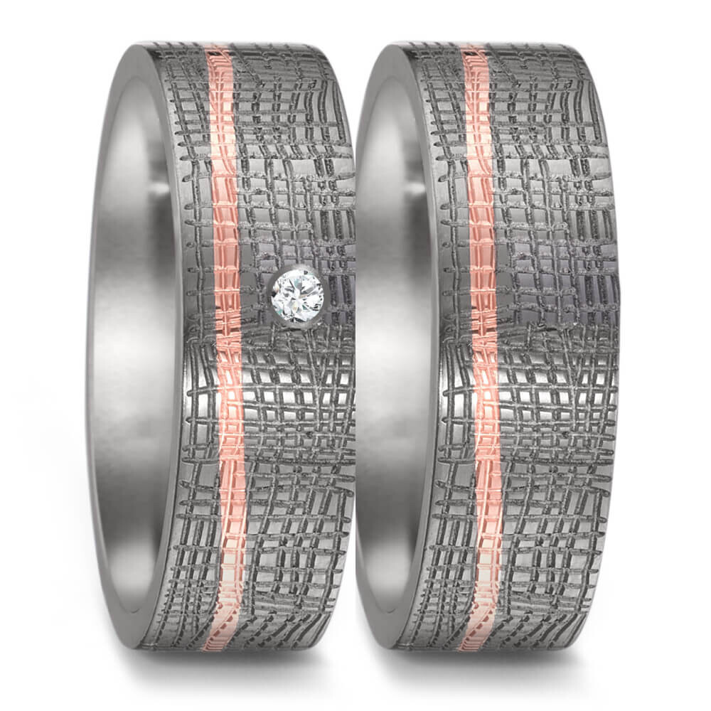 TeNo Partnerringe Tantal Rotgold 750 Brillant 52577