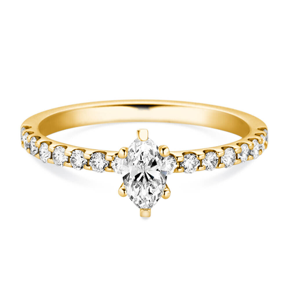 Verlobungsring Marquise Gelbgold Brillant Dettinger 27215