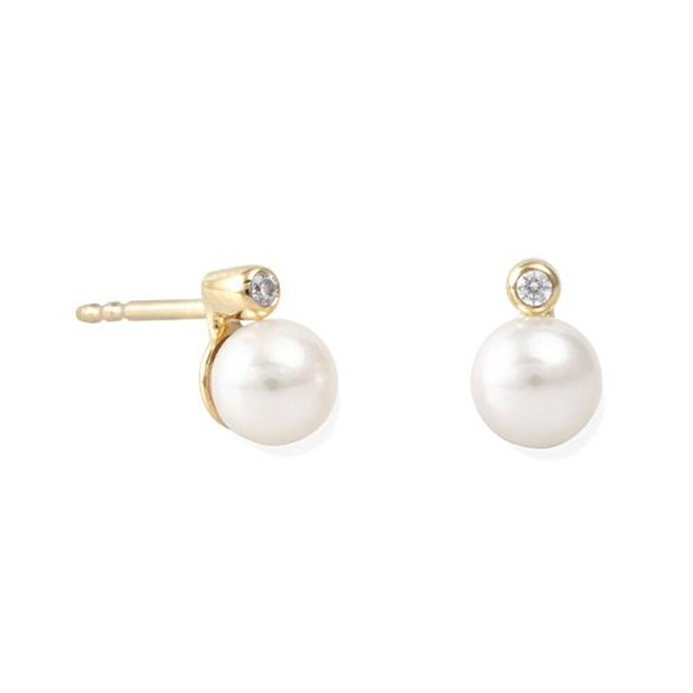 Ohrstecker mit Perle und Brillant Gold Breuning 01-02278