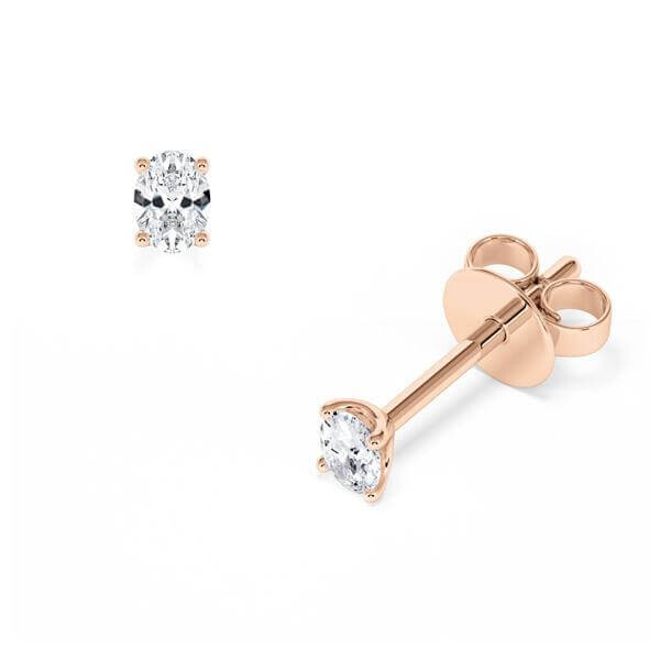 Ohrstecker Rotgold Oval Diamant Rubin RU-1778