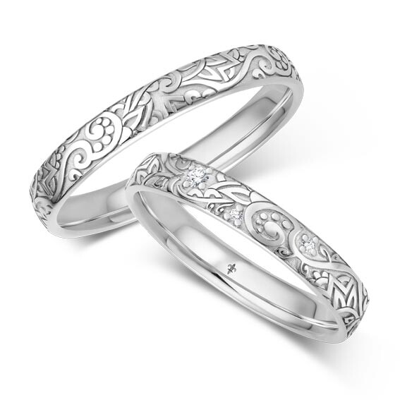 Giloy Trauringe TR-0-00086 & TR-1-00086 Eva Weißgold