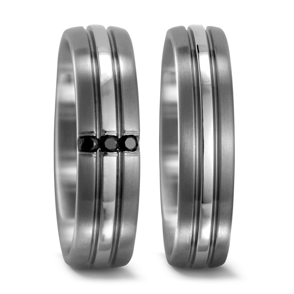 Trauringe Titan Brillant Black TitanFactory 51714 & 51715