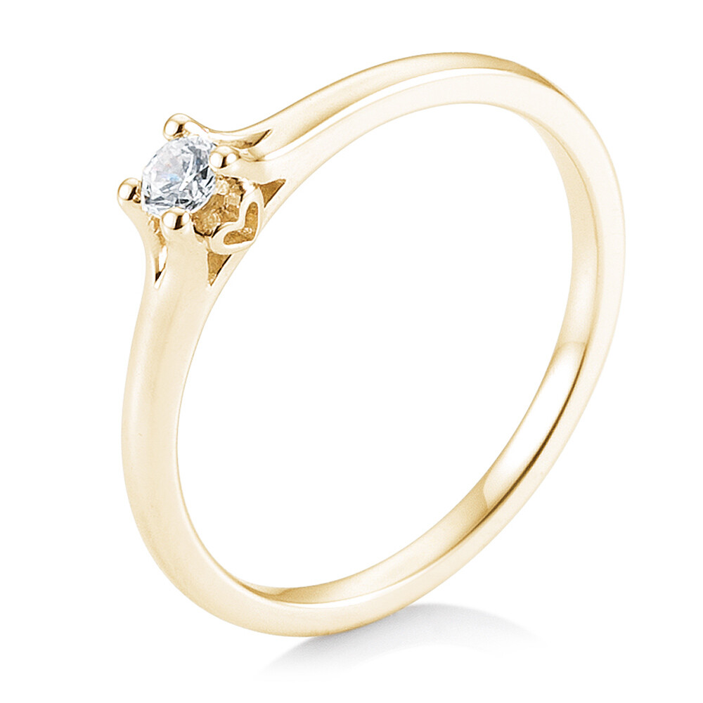 Verlobungsring Solitär 4er Krappe Gelbgold BR179 Brillant