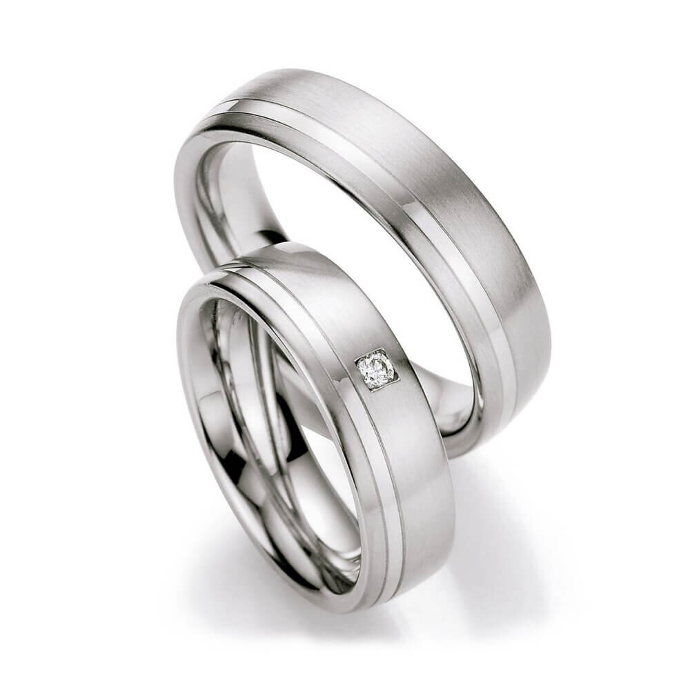 Collection Ruesch Trauringe Edelstahl 88/01230 White Style Steel Brilliant