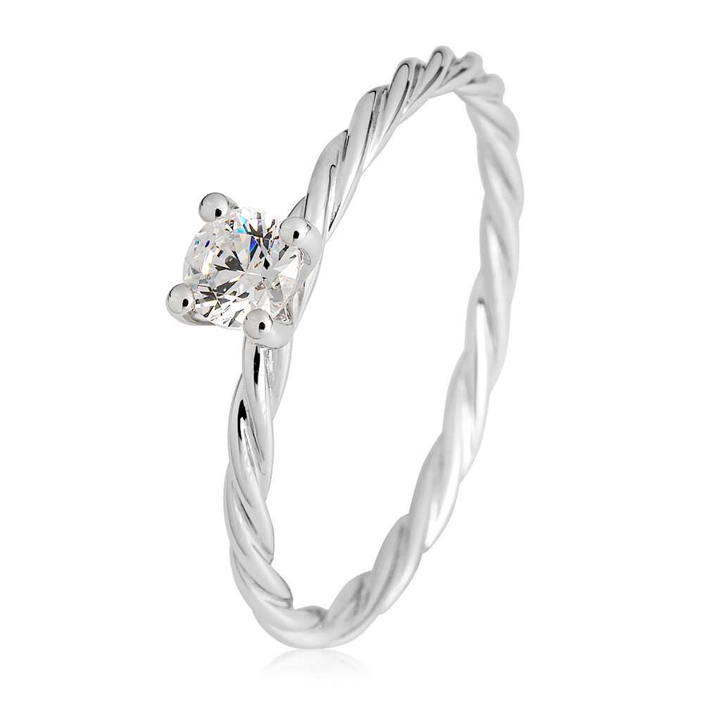 Kordelring Solitär Weißgold Brillant Breuning
