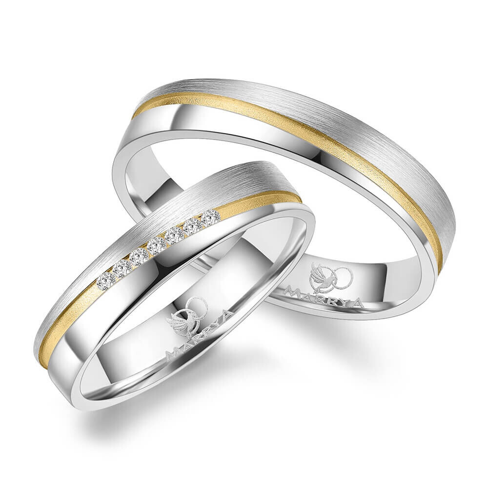 Trauringe Partnerringe Silber & Gold Marrya SG-B-10