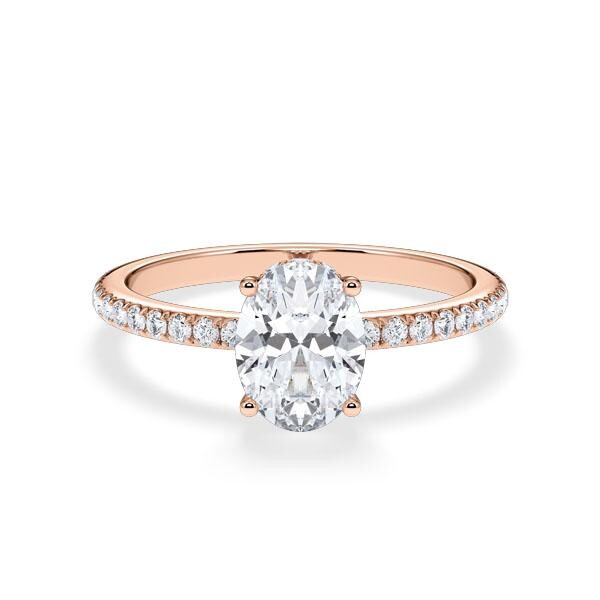 Verlobungsring Rotgold 750/- zus. 1,270 ct, LAB - e, vs2 & tw, vs - RU-1902-6