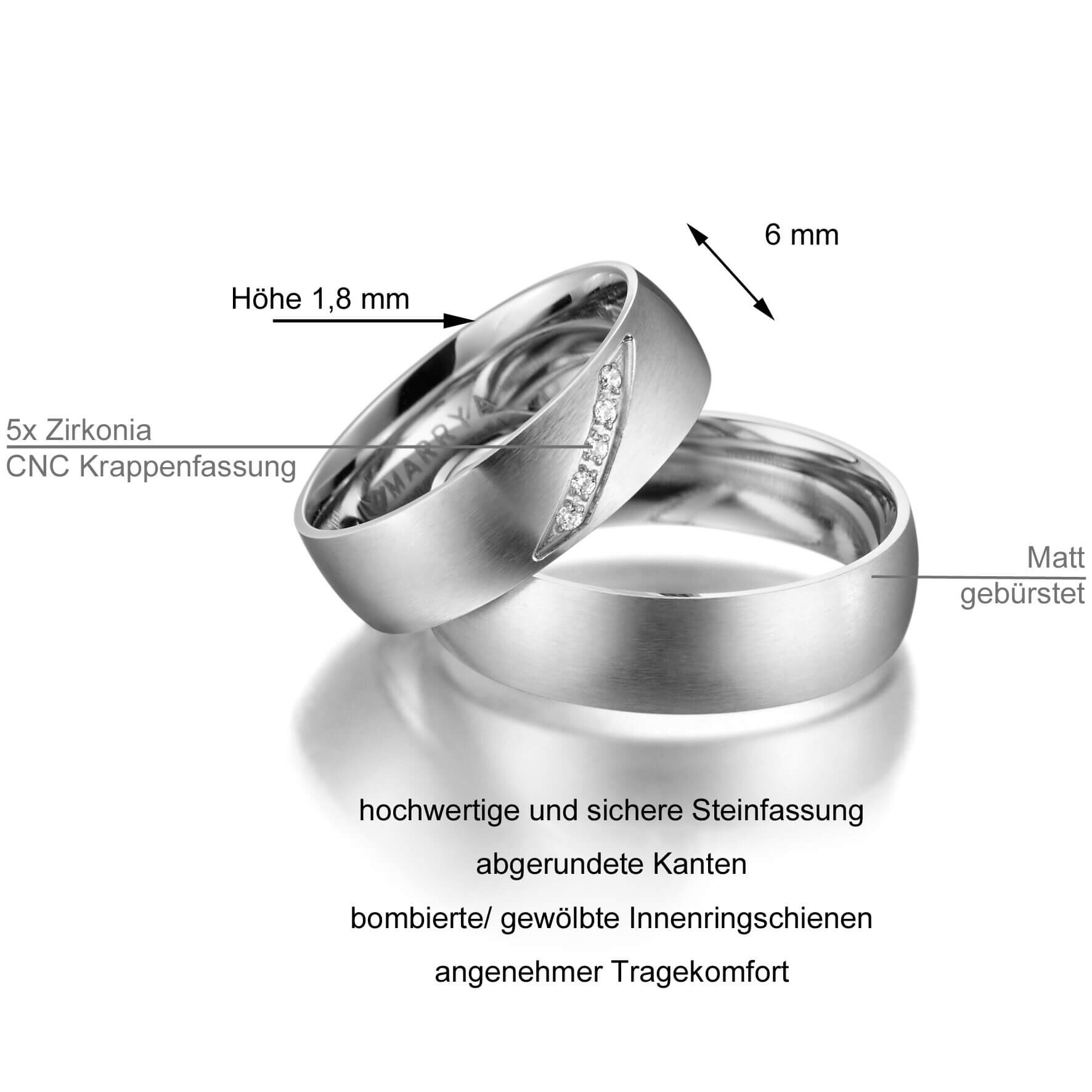 Marrya Trauringe / Partnerringe ES-04 Edelstahl