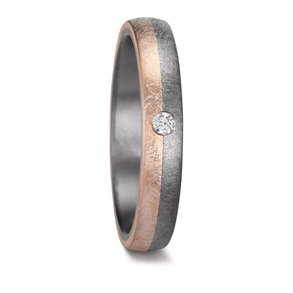 Eheringe Tantal Roségold 585 Brillant TeNo 59757