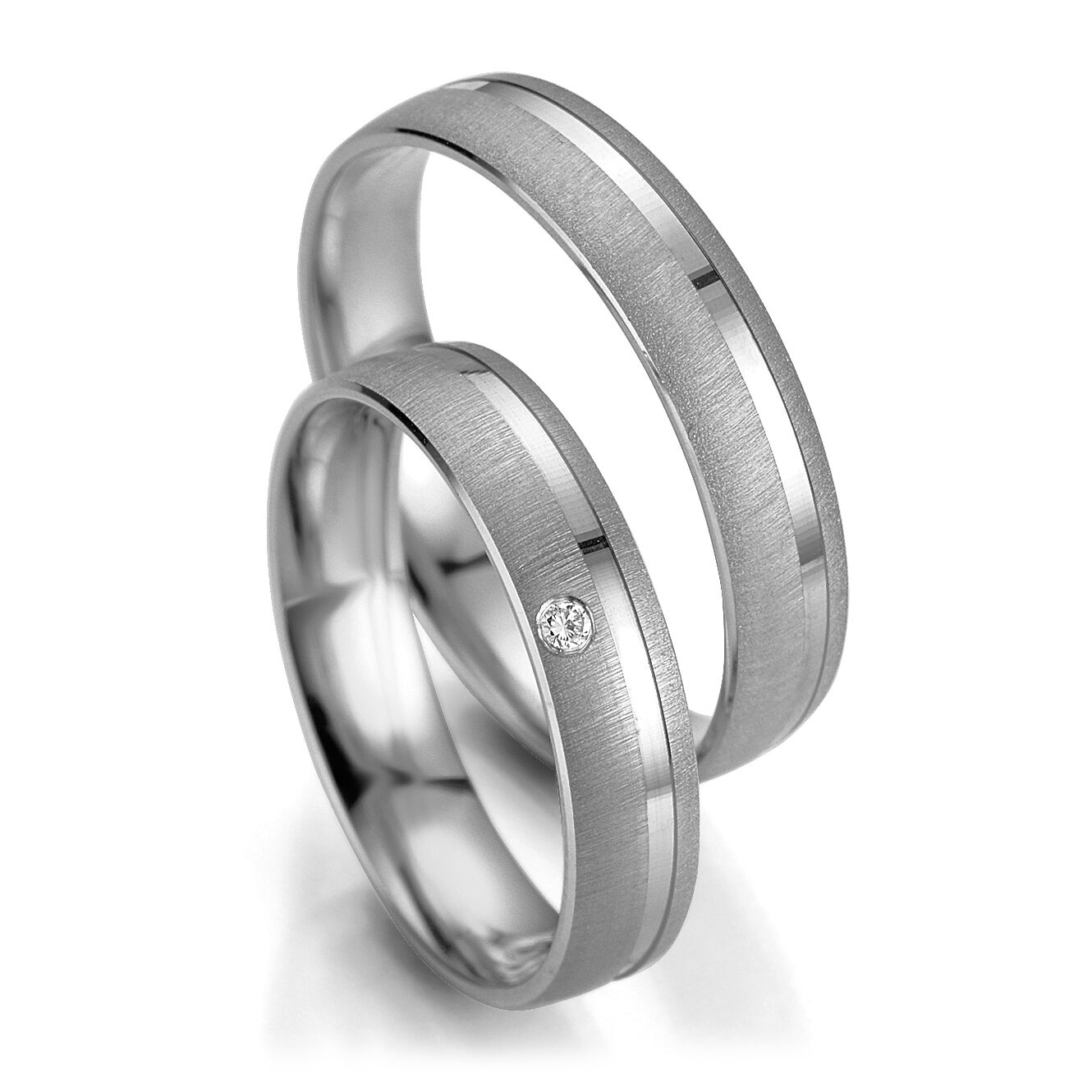 Trauringe Weißgold SmartLine Breuning 48/07003 & 48/07004