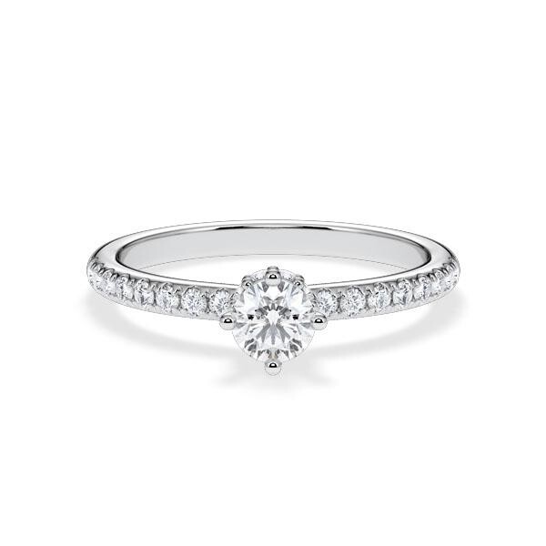 Verlobungsring Classic Hidden Halo Brillant Platin Rubin RU-1897