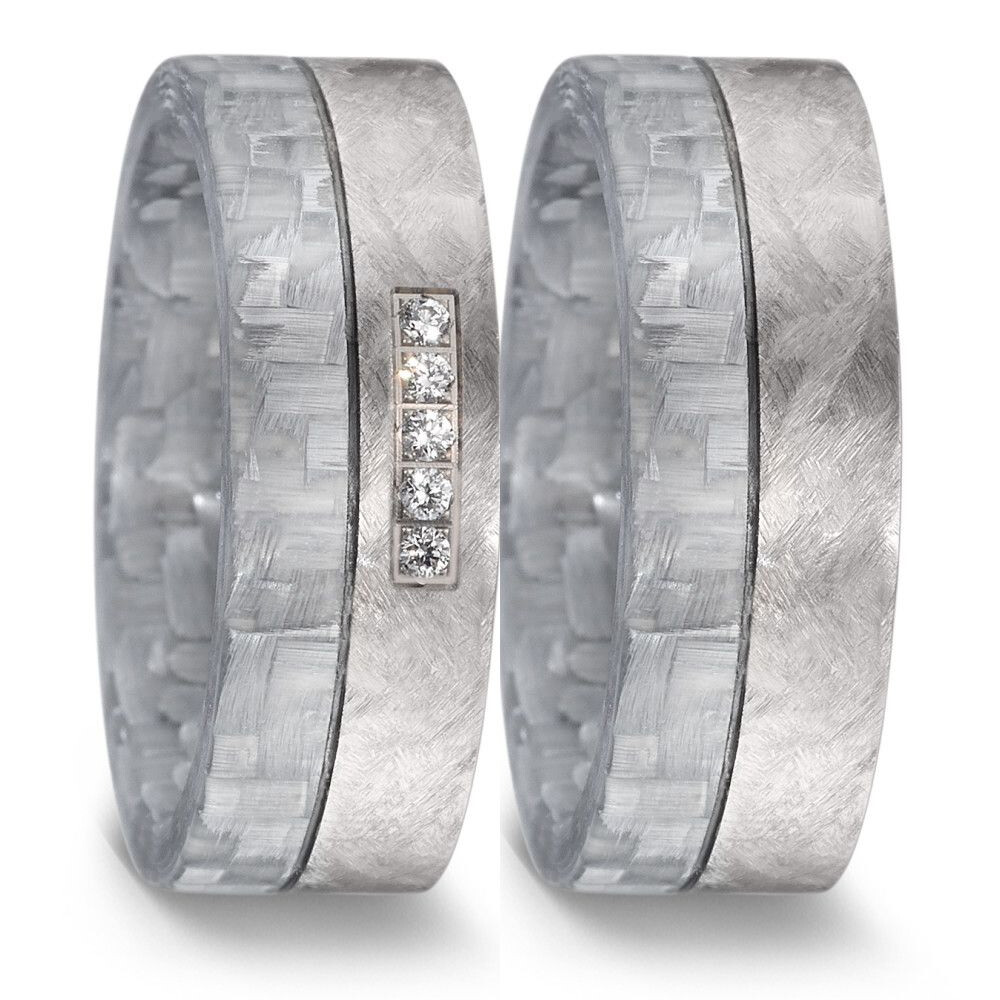 Trauringe Titan Carbon grau Brillant TitanFactory 52598