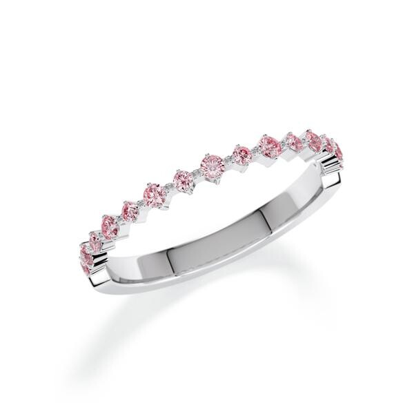 Memoire/Vorsteckring Weißgold 585/- zus. 0,220 ct, Pink - RU-1807-31