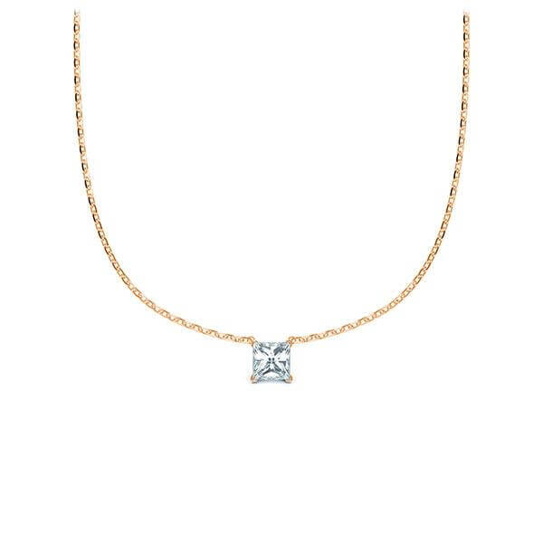 Collier Rotgold 585 Prinzess-Diamant zus. 0,100 ct, tw, si Rubin RU-1581-3