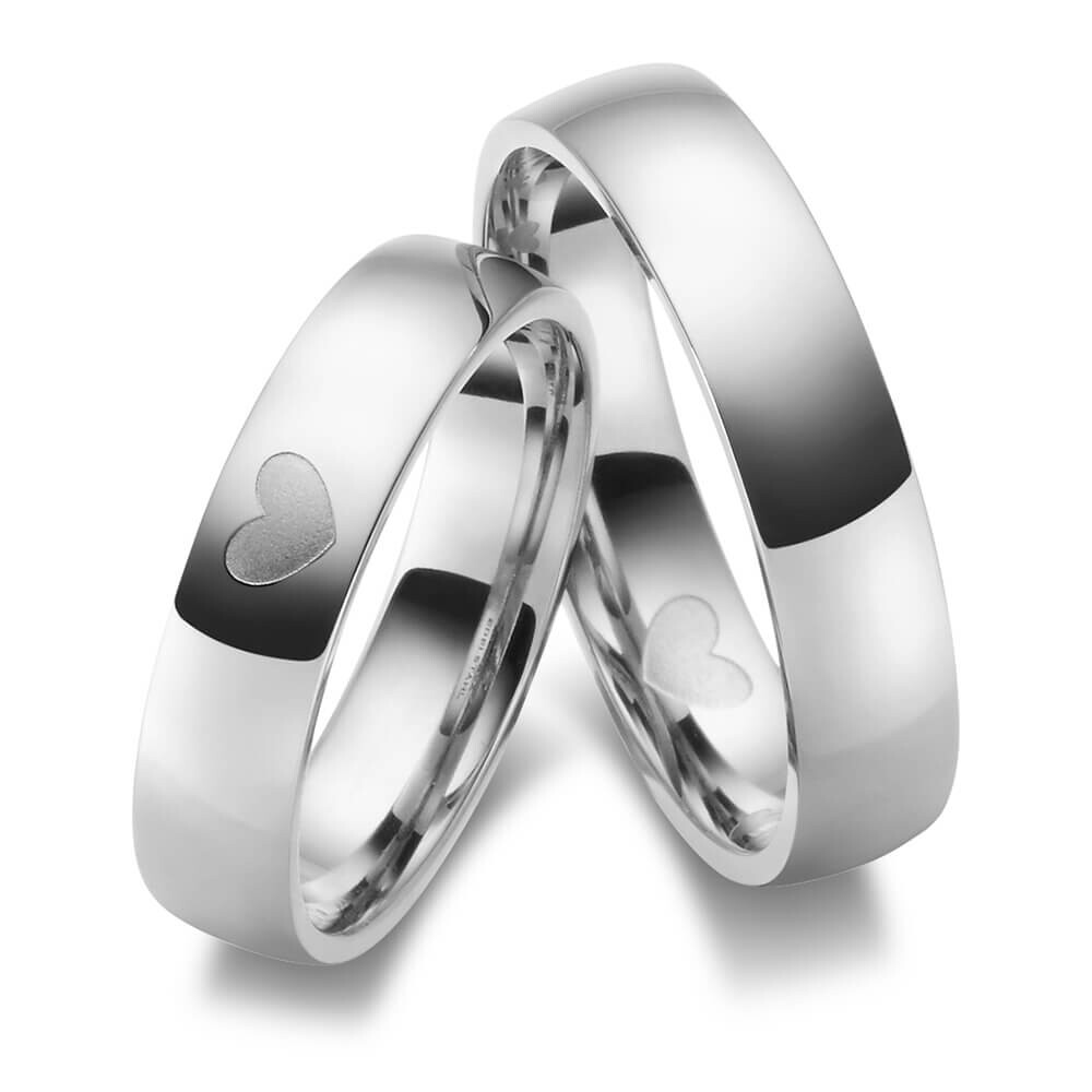 Partnerringe Edelstahl Herz Zirkonia Marrya ES-29