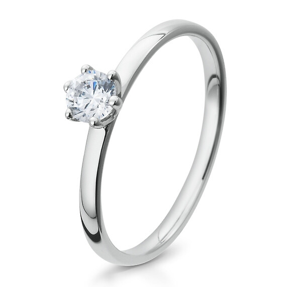 Solitärring Silber mit Zirkonia Breuning 41/05285