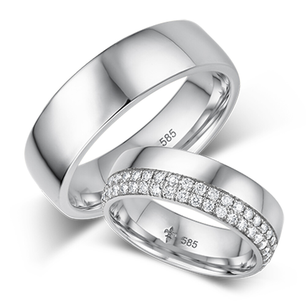 Giloy Trauringe TR-0-00006 & TR-1-00006 Luisa Weißgold