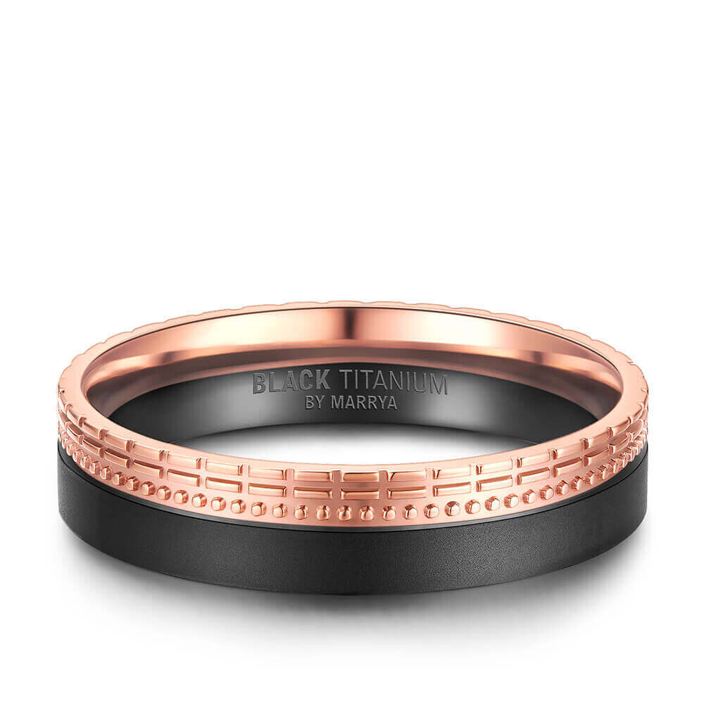 Einzelring Herren liegend Black Titanium BT-09