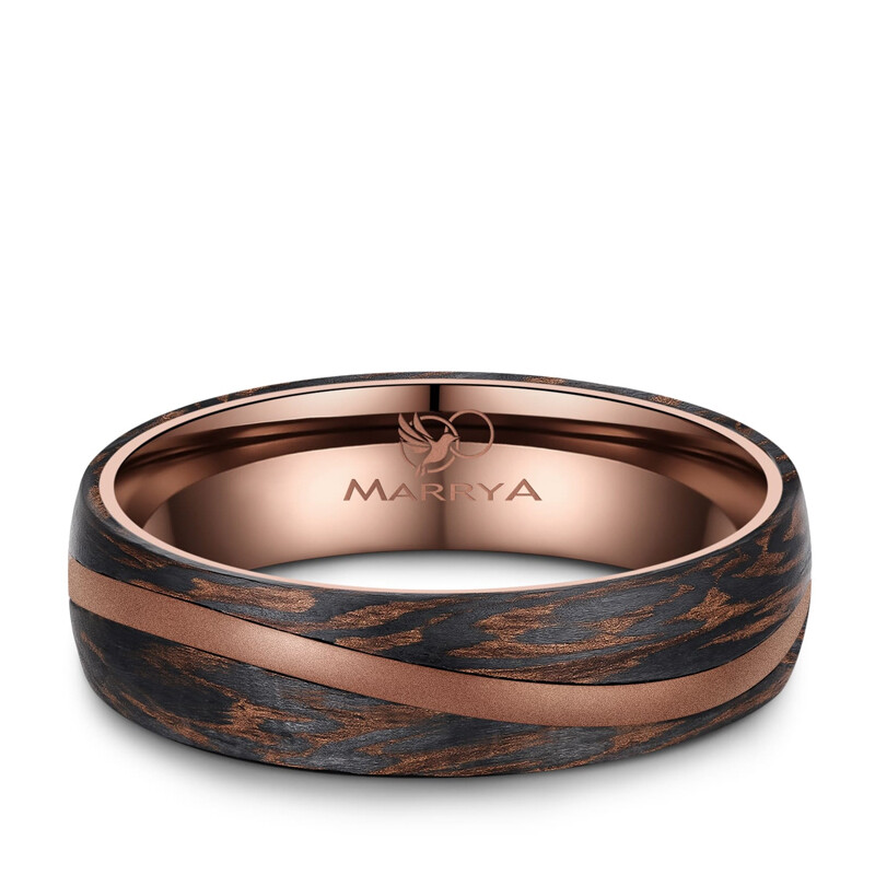 Eheringe Partnerringe Carbon Bronce Wellendesign Marrya CB-05