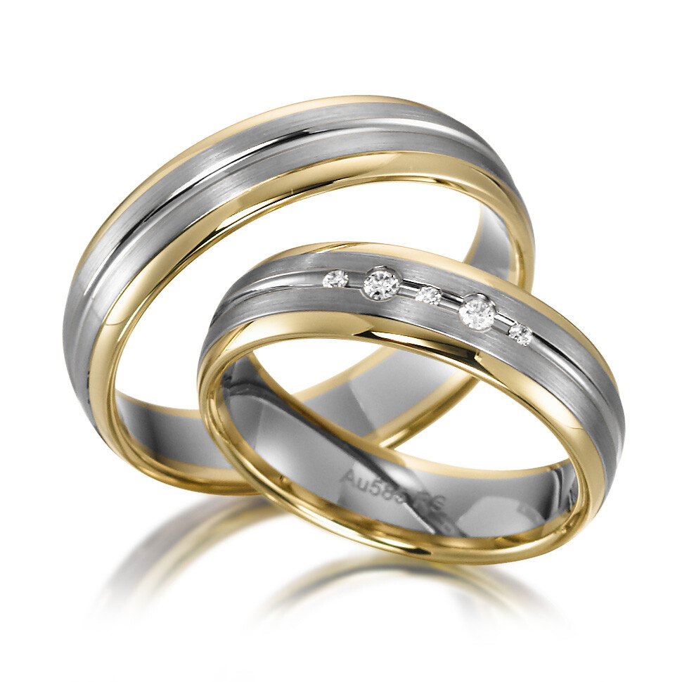 Sickinger Trauringe Weißgold & Gelbgold Brillant SC-1164-1