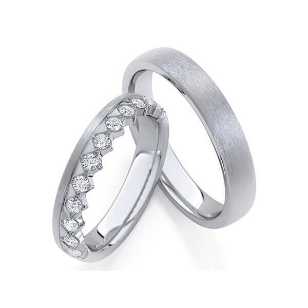 Paar Trauringe / Eheringe Platin 600/- zus. 0,360 ct, tw, si - RU-1771-5