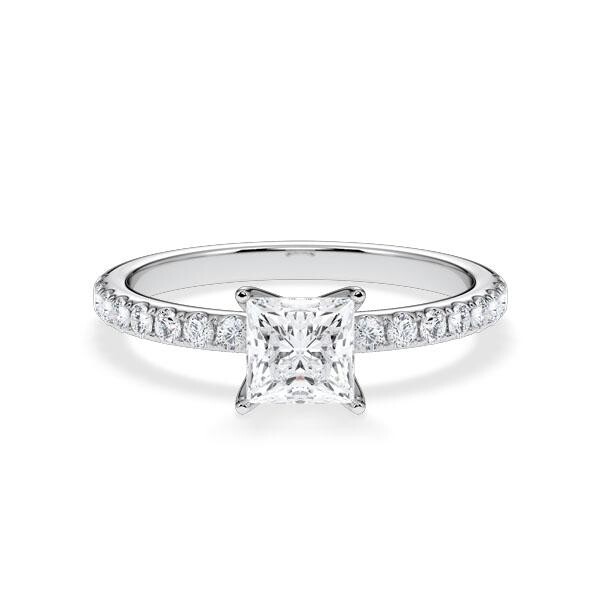 Verlobungsring Hollywood Platin 950 Prinzess 1,270 ct Pavé – Rubin RU-1885