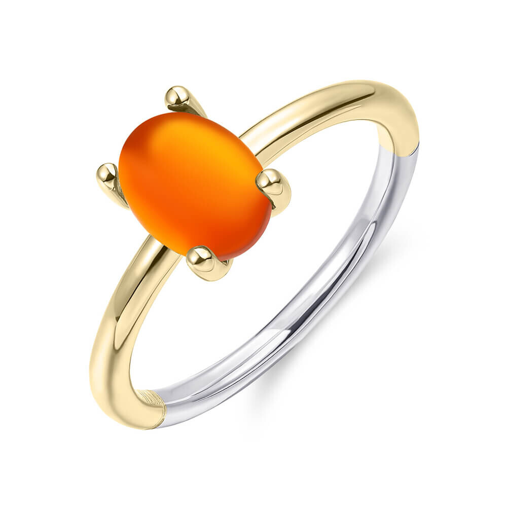 Ring Silber vergoldet Cabuchon Gisser R471