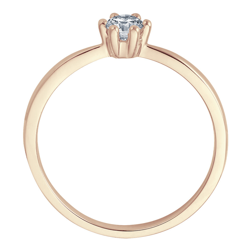 bella luce Solitaire Ring Roségold Brillant 0.170 ct. w/si, stehend