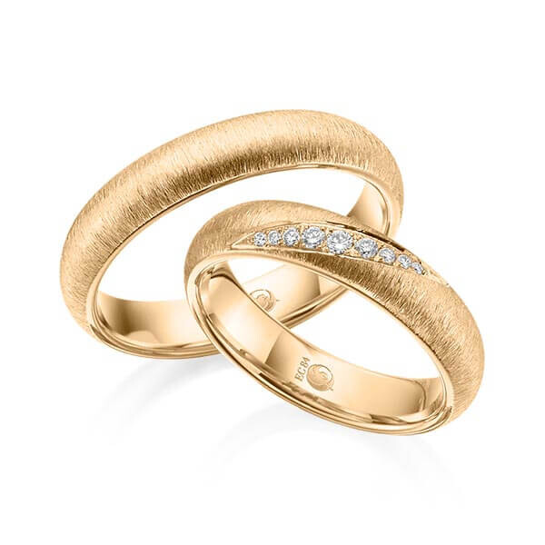 Trauringe matt Roségold Brillant Rubin RU-1524