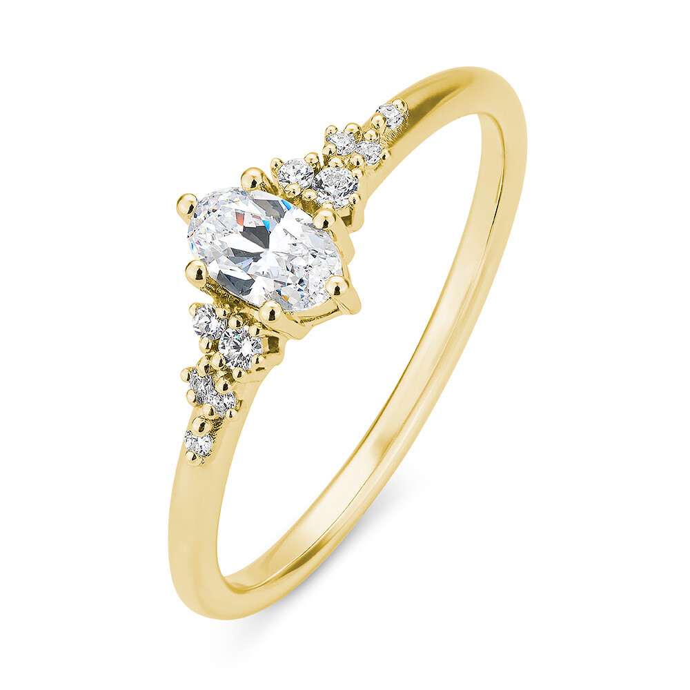 Verlobungsring gedreht Weißgold Lab-Grown Diamanten Breuning