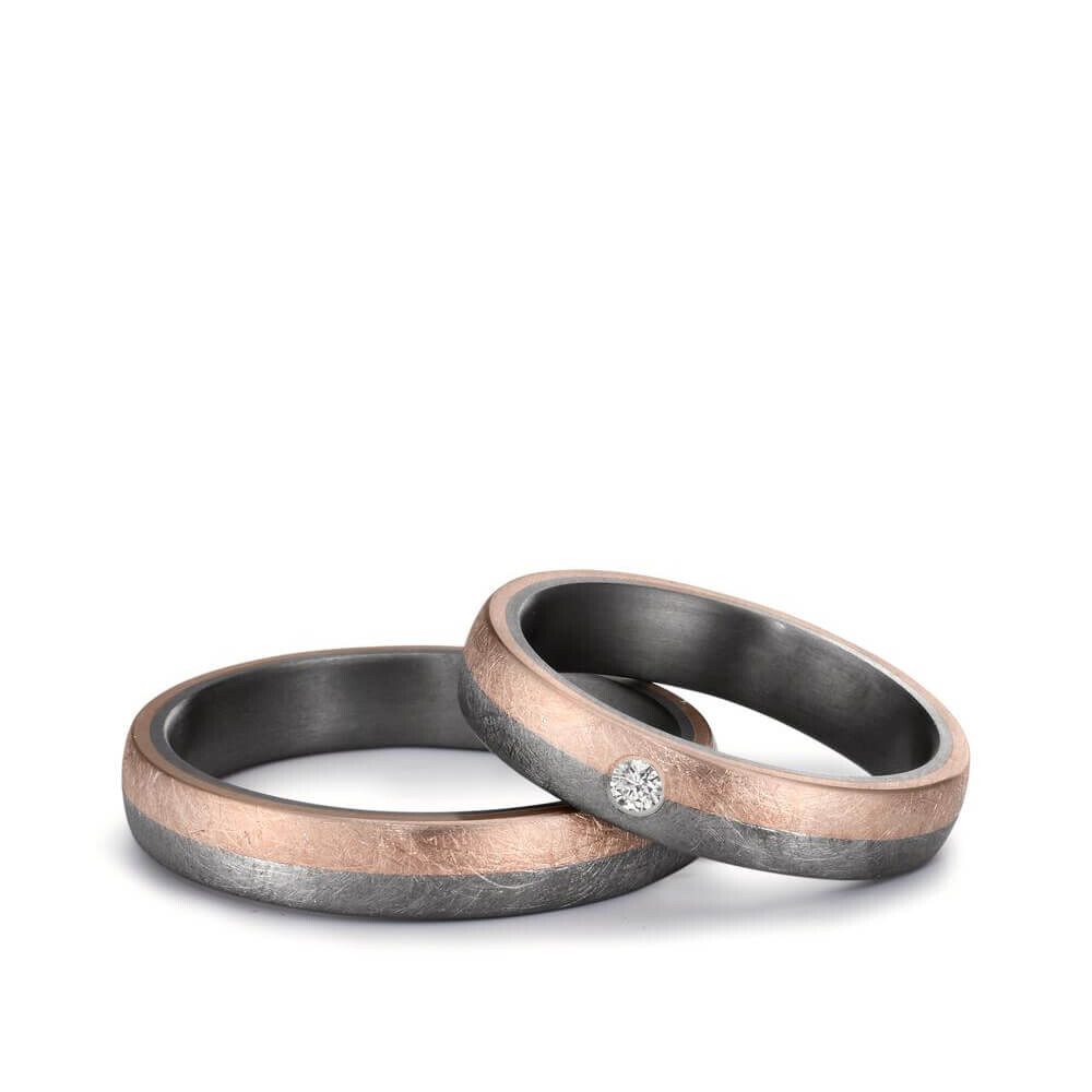Eheringe Tantal Roségold 585 Brillant TeNo 59757