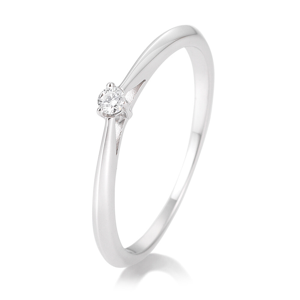 Verlobungsring 3er Krappe Weißgold BR127 Brillant