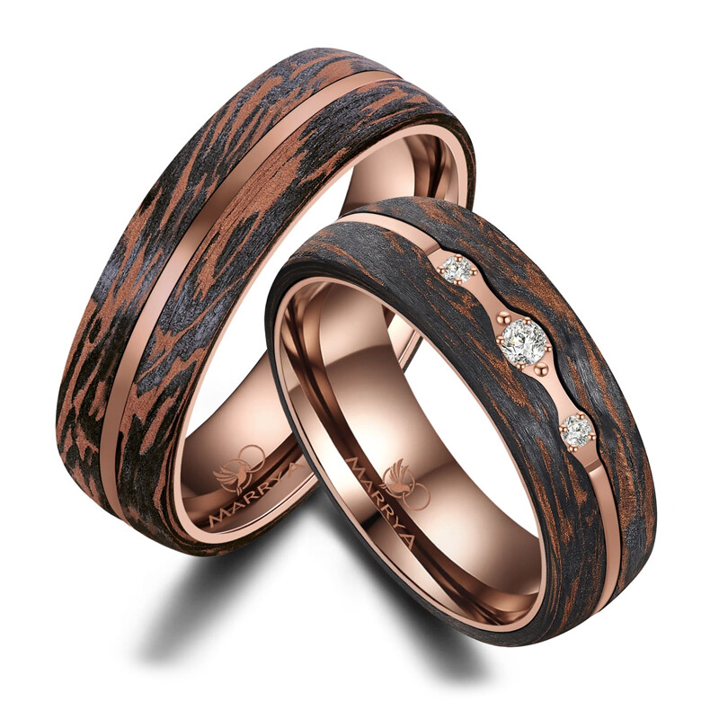 Eheringe Partnerringe Carbon Bronce Design Marrya CB-02