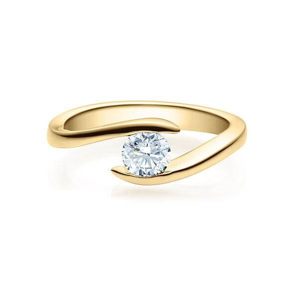 Verlobungsring Twist Solitär 18015 Brillant TW,SI Gelbgold Rubin RU-1496