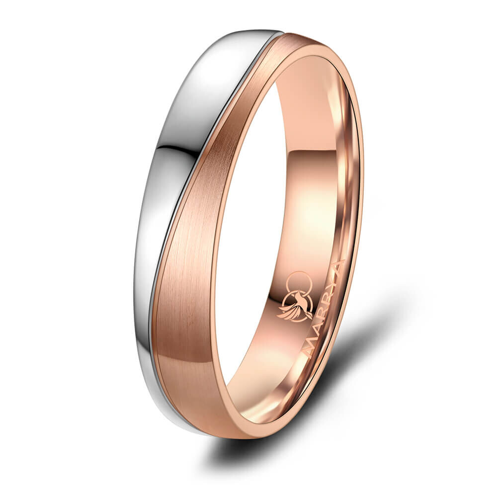 Herrenring Edelstahl Roségold plattiert ES-35