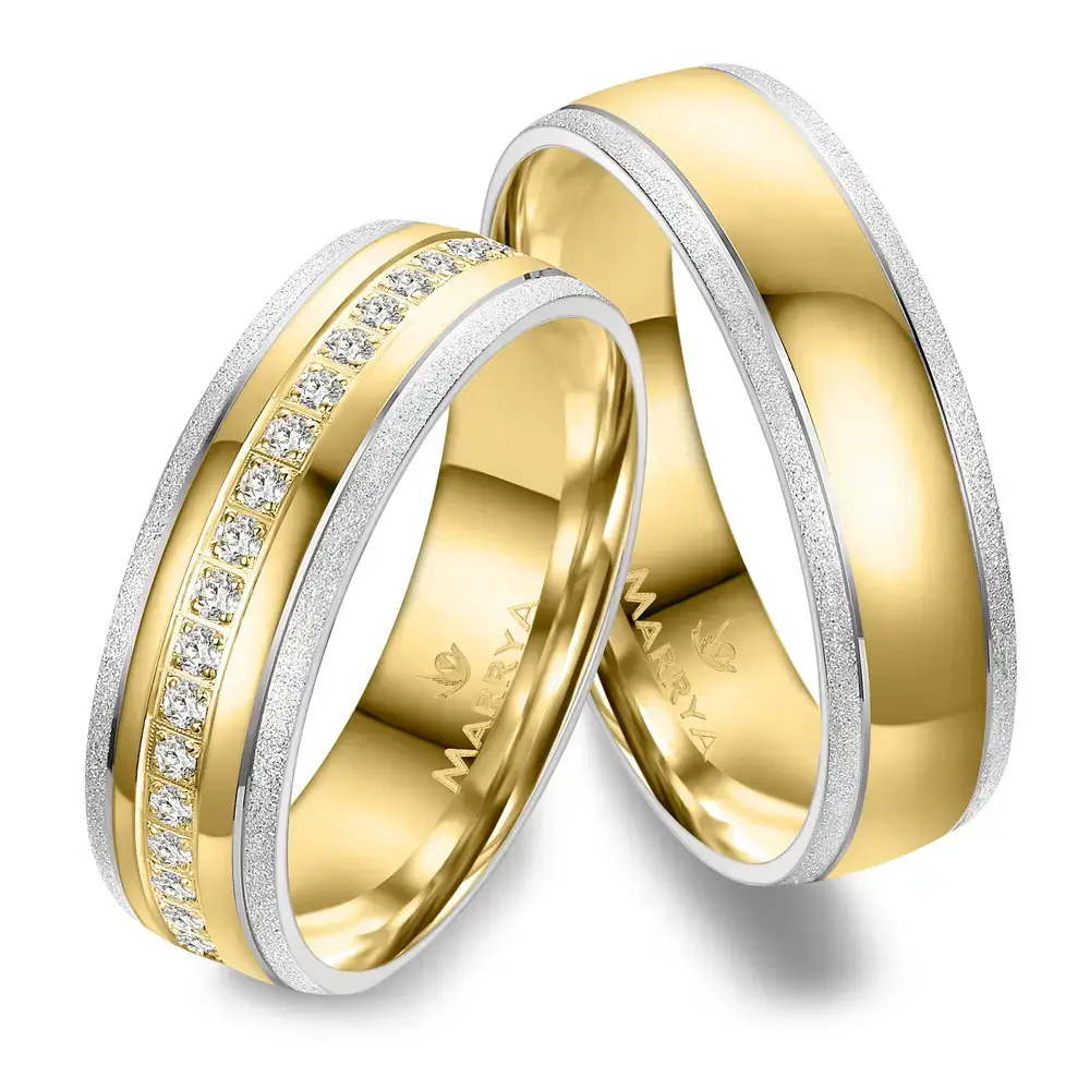 Partnerringe Trauringe Edelstahl Gold Marrya ES-36